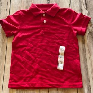 NWOT Boys’ Cat & Jack Short Sleeve Pique Uniform Polo Shirt Red Size XS (4/5)